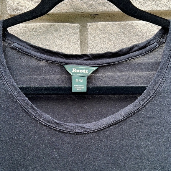 Roots Semi-Sheer Black Long Sleeve M - Picture 2 of 9